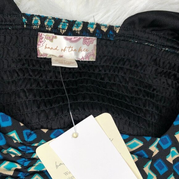 Band Of The Free Womens Dress XS‎ Green Teal Genevieve Mini Smocked NWT - Picture 6 of 8